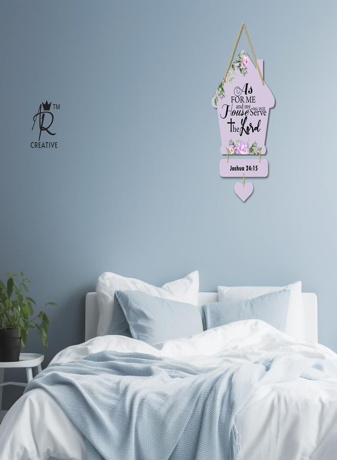AR Creative As For Me - Bible Verse Wall Hanging For Home Decoration, Bible Quotes MDF Wooden Wall Art, Bible Verse, Home, Office Decor, Wall Wood Hanger (21 inch x 8 inch) - Image 3